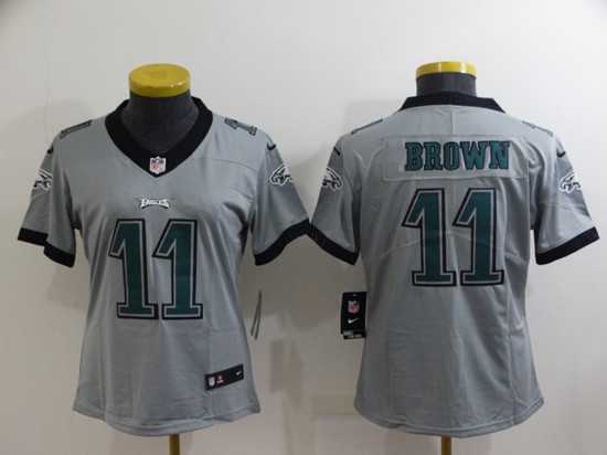 Women%27s Philadelphia Eagles #11 A. J. Brown Grey Vapor Untouchable Limited Stitched Football Jersey